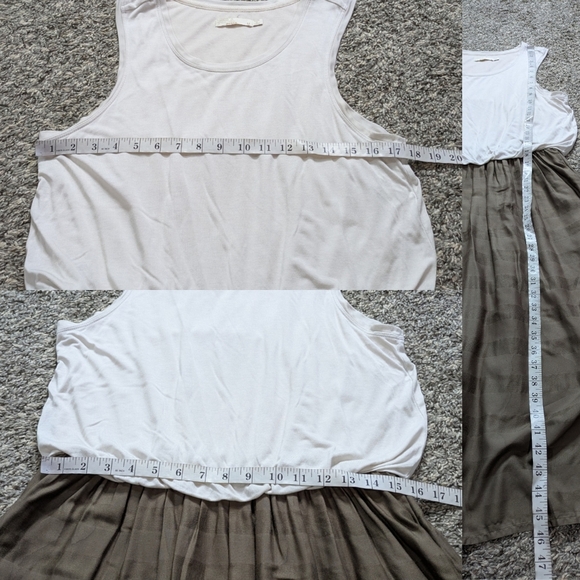 Prana Cream Green Sleeveless Comfortable Casual Midi Dress M - Picture 7 of 7